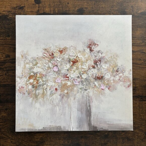 Bed Bath & Beyond| Decorative "Pale Floral-Gallery Wrapped Canvas" 10 x 10" - Picture 1 of 5